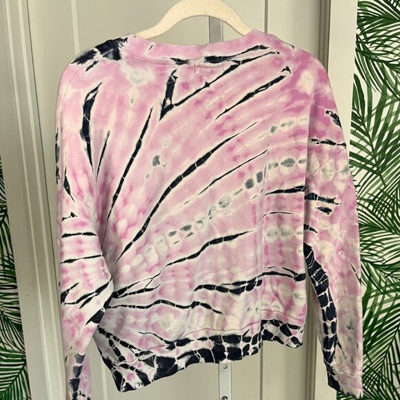 Monrow Bamboo Burst Tie Dye Boxy Sweatshirt XS - Picture 5 of 9
